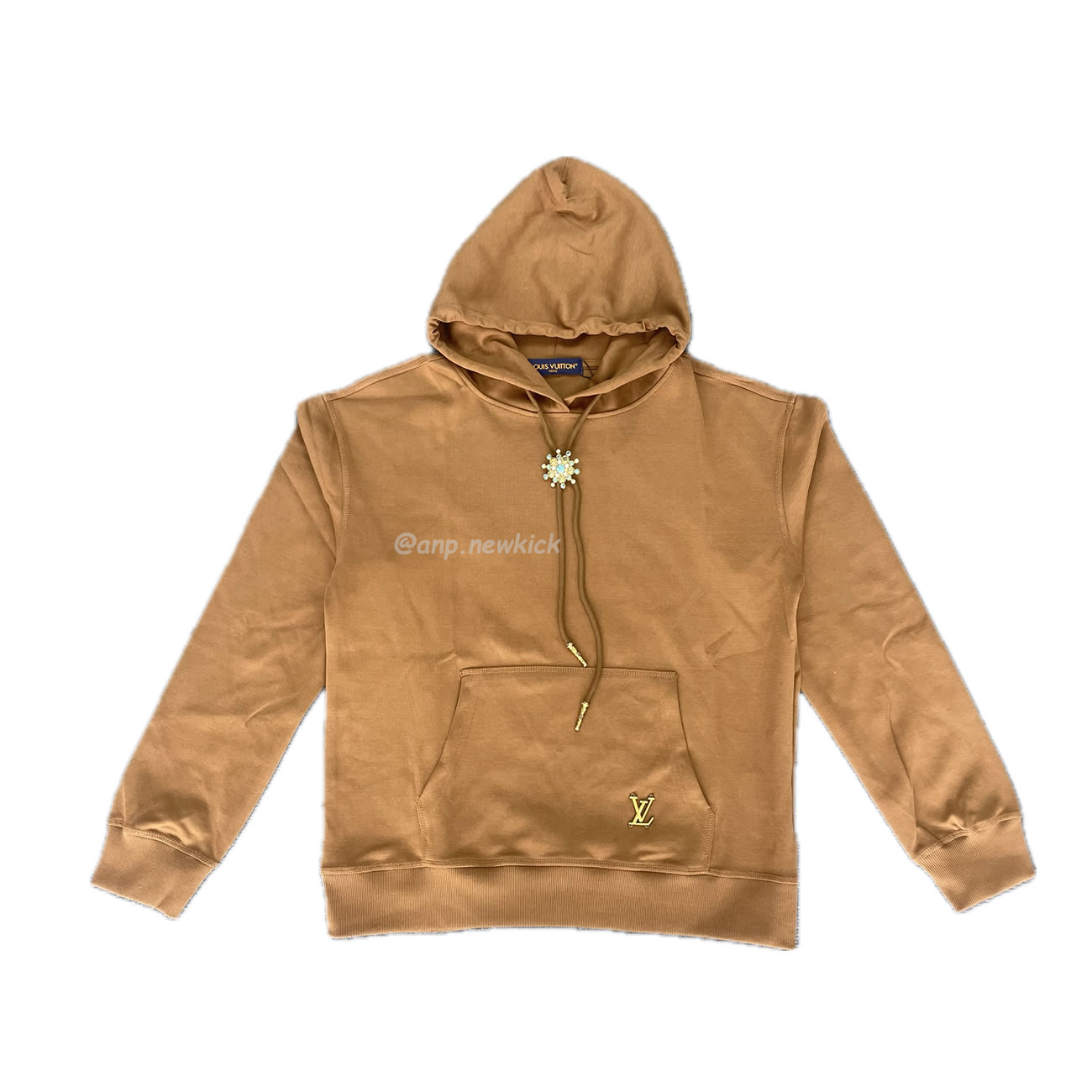 Louis Vuitton Turquoise Sunflower Drawstring Hoodie (1) - newkick.org